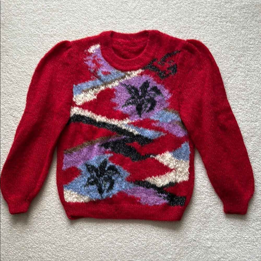 Hand-Knit Wool Sweater – Size Medium